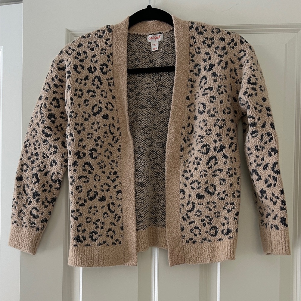 Cat & Jack Tan and Black Leopard Print Sweater